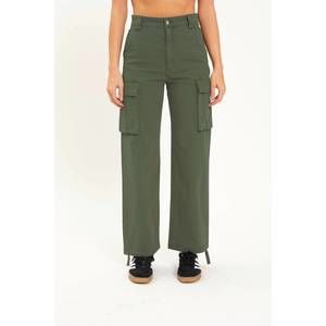 NEW DAZE cadet cargo high rise cinch hem pants in grass